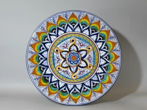 Piatto Pavona 36 cm, ceramica artistica La Vecchia Faenza