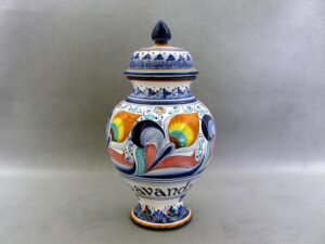 apothecary jar, faience pottery