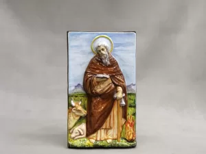 Sant'Antonio Abate, formella ceramica artistica 30cm