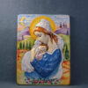 Madonna and Child Jesus with a very sweet expression, Artistic ceramic panel La Vecchia Faenza