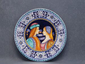 Piatto Amor Regnat decorato a Palmetta - ceramiche La Vecchia Faenza