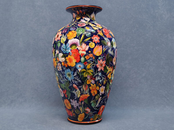 vaso 40 cm dipinto con fiori fiamminghi - ceramiche La Vecchia Faenza