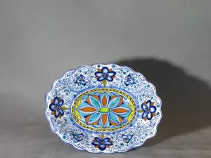 Crespina ovale Palmetta Persiana 24 cm, ceramica La Vecchia Faenza