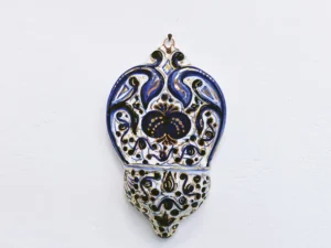 Acquasantiera Melograno 17 cm ceramica di faenza