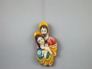 Sacra Famiglia 19 cm, maiolica di Faenza